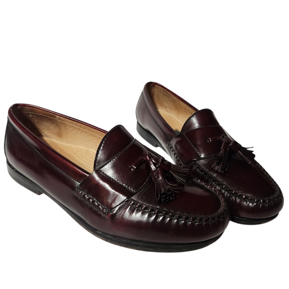 Cole Haan Burgandy Pinch Tassel Moc-Toe Loafers Size 10